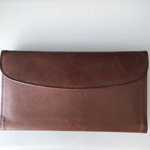 Coach Brown Leather Wallet w/ Removable Checkbook